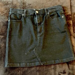 Free People Black Denim Skirt